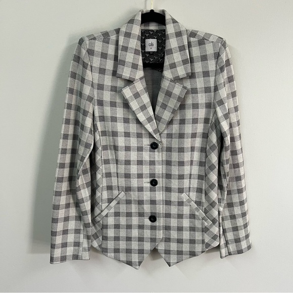 CAbi Style 5292 Valentina Plaid Check Ponte Knit Blazer - Picture 5 of 15